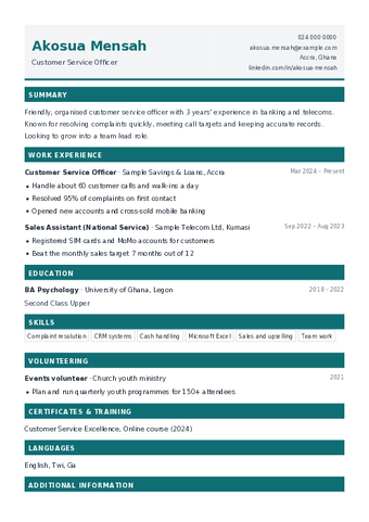 Corporate CV template