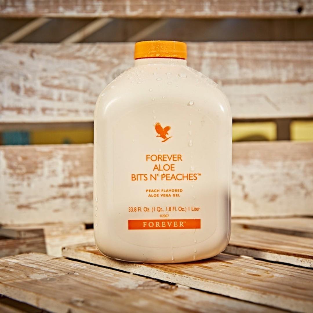 Forever Aloe Bits n' Peaches 1 Litre